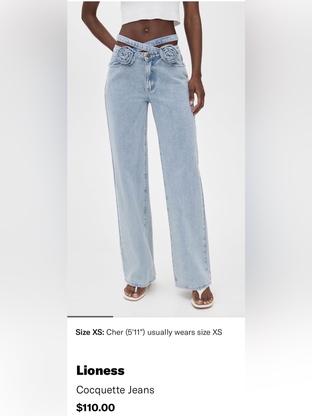 Lioness Light Wash Wide Leg Jeans